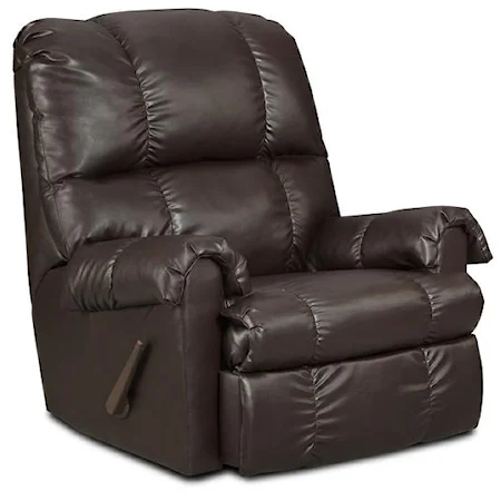Casual Rolled Arm Recliner